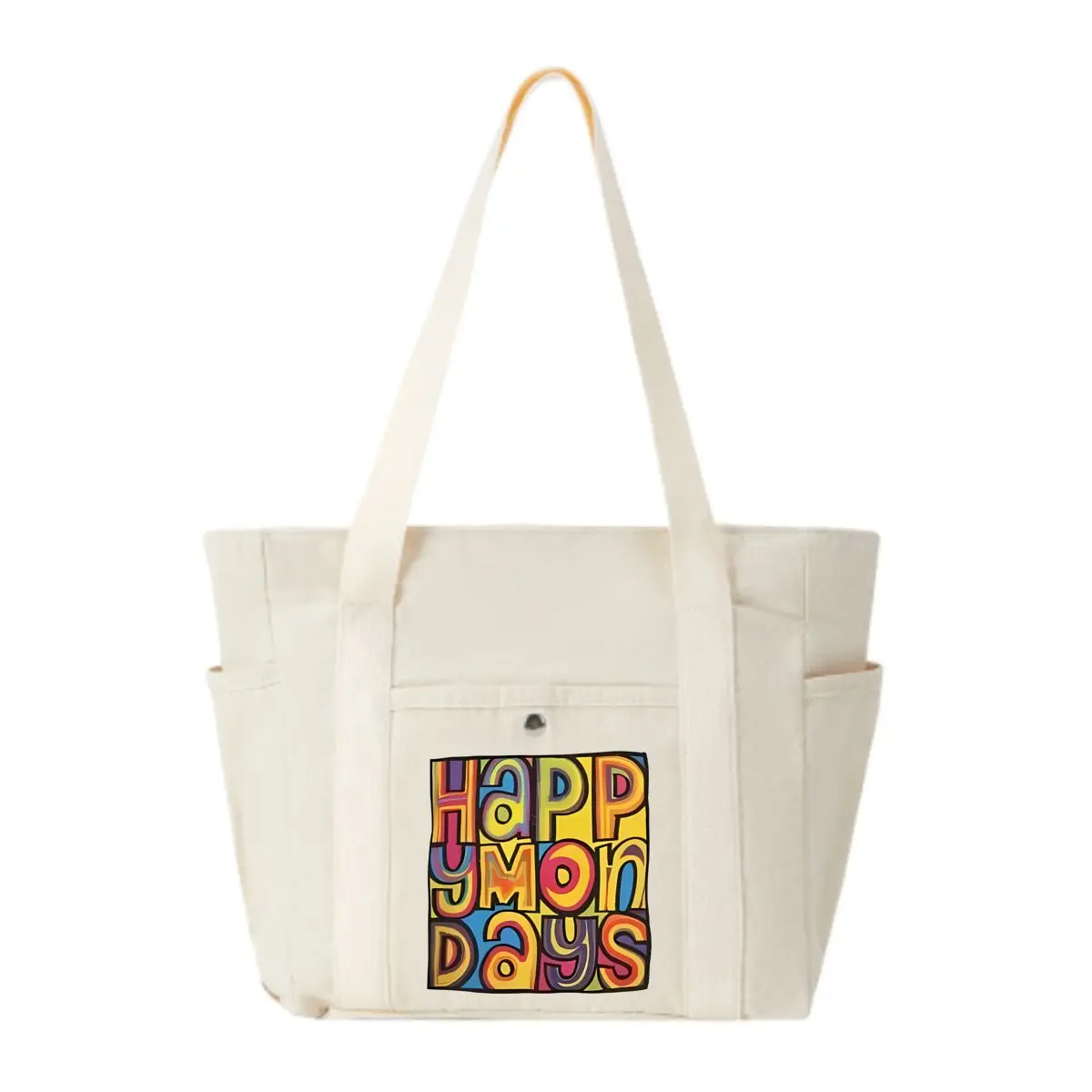 

Счастливые дни Красочный текстовый дизайн Прочная холщовая сумка Женская простая офисная рабочая сумка