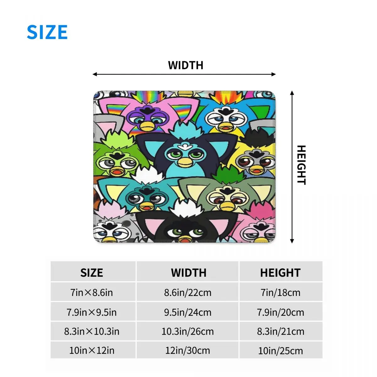 Nightmare Furby Cartoon Robot Toys Multi-size Mouse Pad Computer Keyboard Mouse Mat Gamer PC Laptop Desk Mat Table Mats