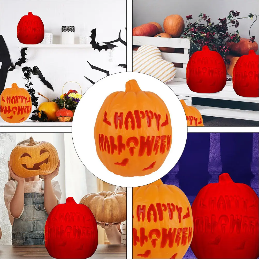 1pc Hollow Carved Pumpkin Lamp In The Dark Halloween Led Light For Party Festival Gifts Halloween Supplies