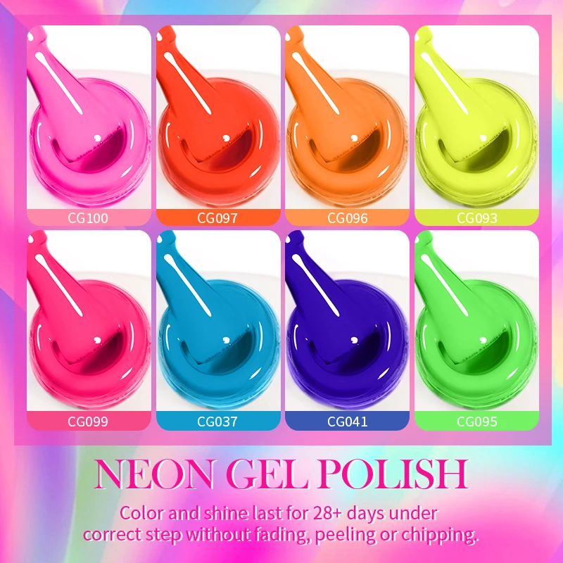 BORN PRETTY 10ml Nail Gel Polish Summer Nails Bright Pink Green Yellow Color Soak Off UV LED Semi Permanent Nail Art Manicure