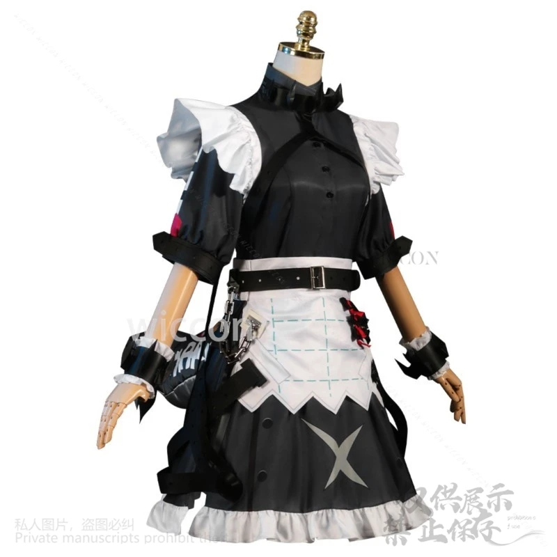 Permainan Anime Zenless Zone Zero Cosplay Ellen Joe Kostum Victoria Rumah Tangga Pembantu Cos Gaun Lolita Wig Ekor Cos Disesuaikan