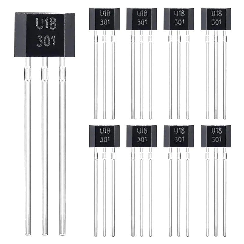 

U18 Hall Effect sensor, US1881 Hall Effect sensor, 3-pin magnetic detector, OH1881 Hall Effect lock,TO-92 Hall sensor (20 packs)