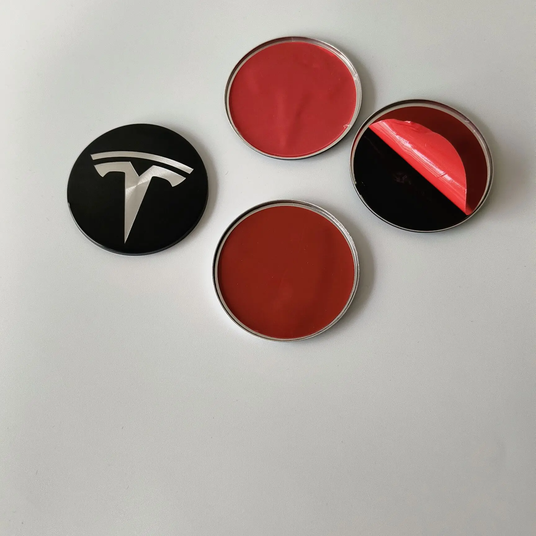 4er-Set 8er-Set 56mm Aufkleberkappen für Tesla Model 3Y S Radnabenkappen Emblem Abzeichen Aufkleber Zubehör Auto-Styling Dekorationen