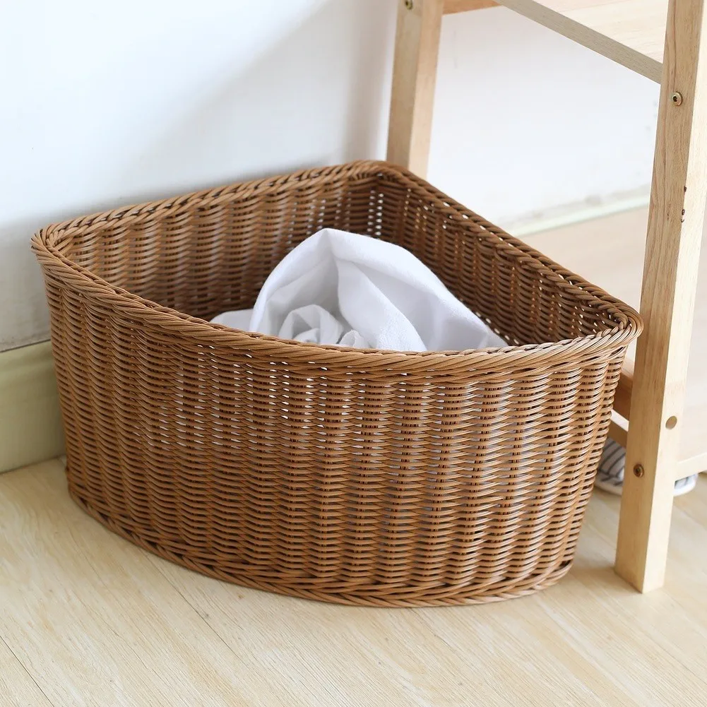 Triangular For Home Storage Basket with Rustic Visual Appeal Suitable for Living Room Entryway or Playroom Organization