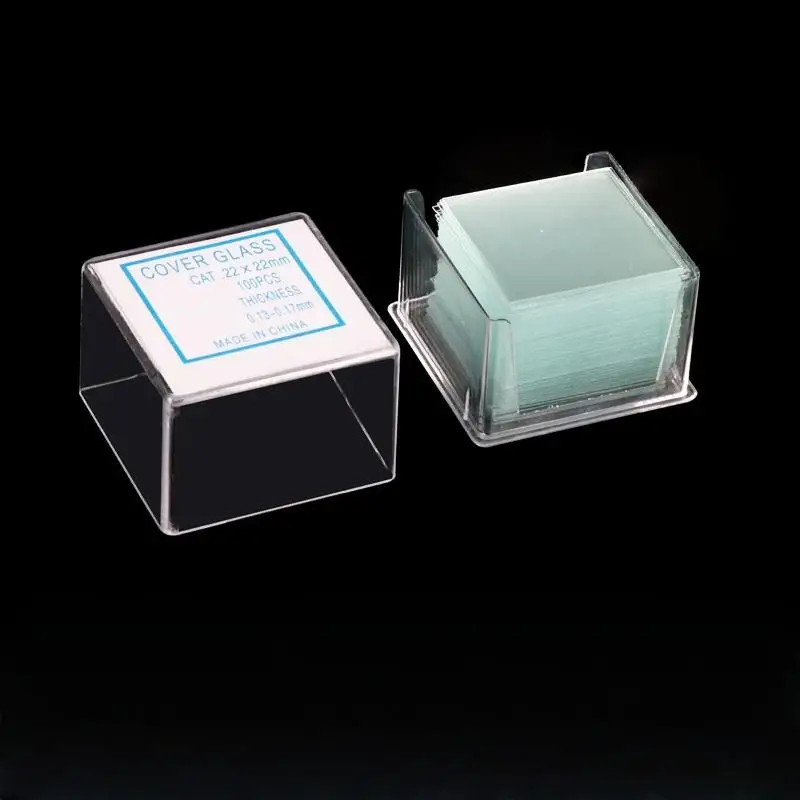 100Pcs Microscope DIY Accessories Transparent Slides Coverslips Coverslides Cover Glass 18x18 20x20 22x22 24x24 24x32 24x50mm