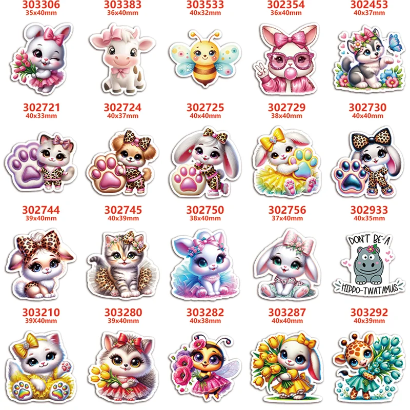 10pcs/lot lovely Animals Acrylic Flatback Planar Resins DIY Gift Crafts Jewelry Accessories PR303306