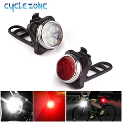 LED Bicycle Front Rear Light USB Rechargeable Portable Clip Taillight for MTB Road Bike Night Safety Riding Cycling Accessories