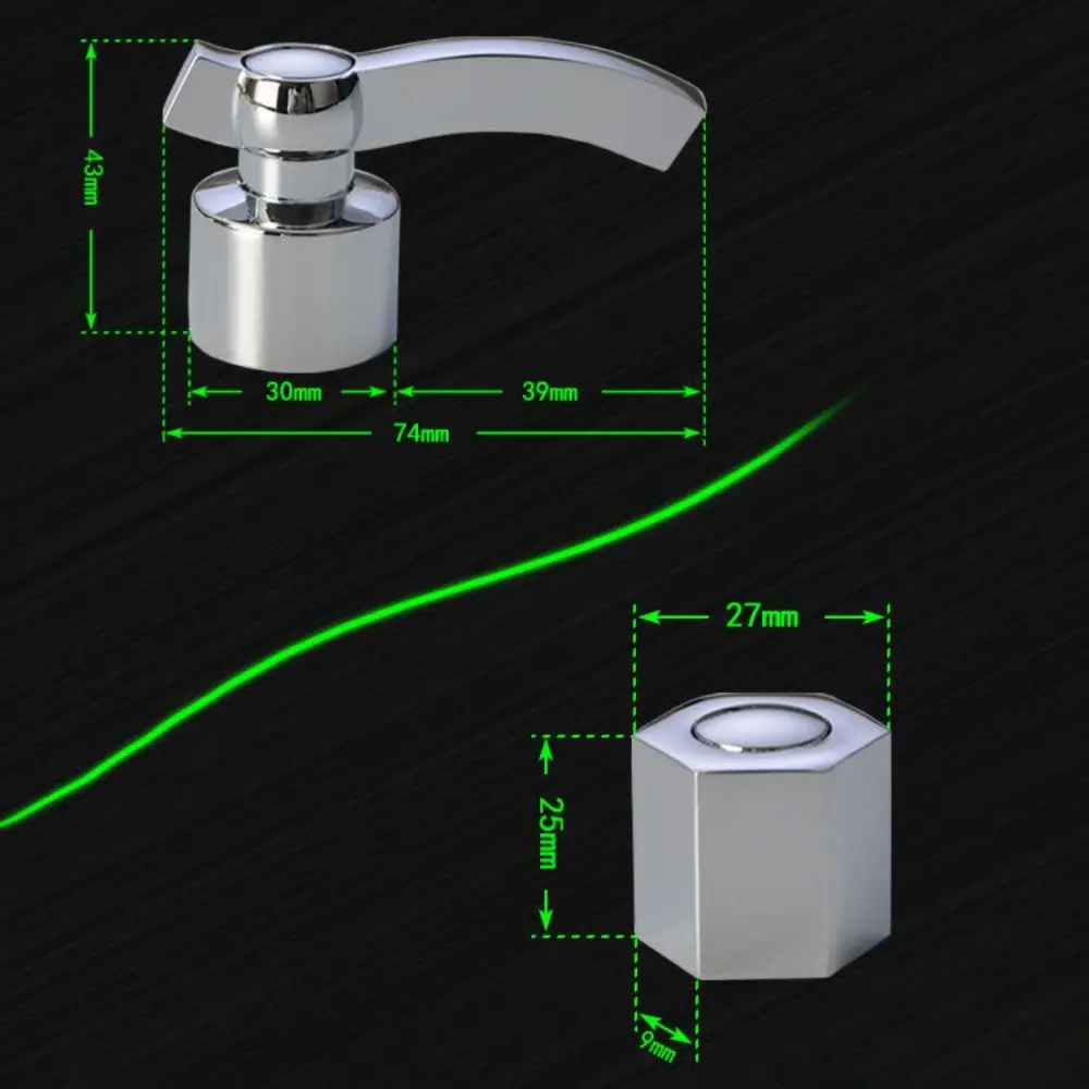 New Alloy Faucet Handle Universal Silver Dish Basin Handle Core Handwheel