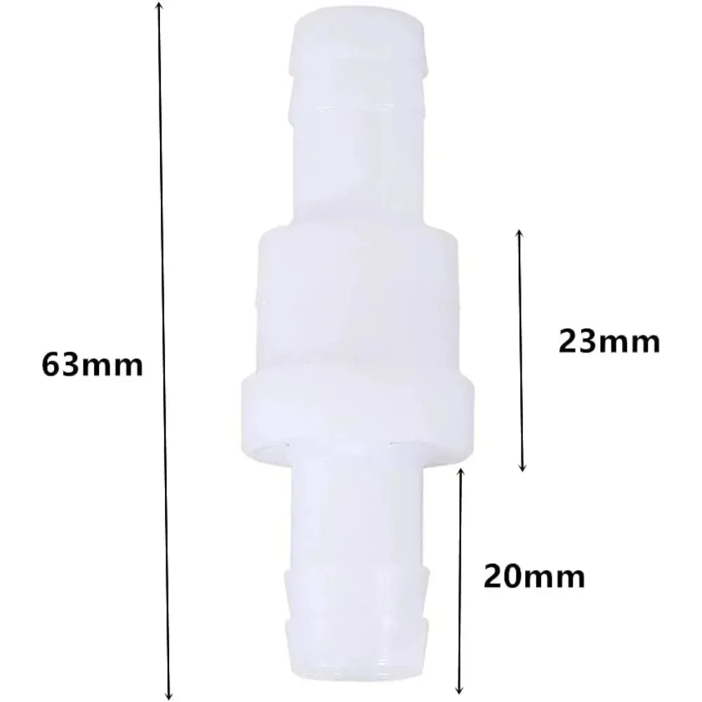 Inline Check Valve One Way Non Return Check Valve Plastic Water Non Return Valves for Water Fuel Gas Liquid Air for 2 Pieces