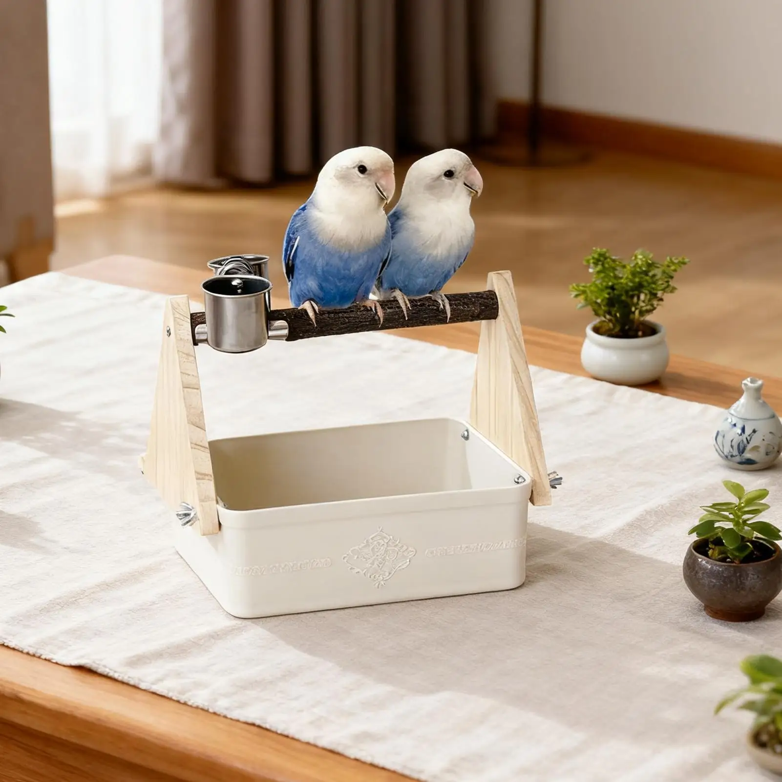 

Настольная кормушка-переполза для птиц: игрушка-площадка для корелл, арахисовидных попугаев, конуров, волнистых попугаев, для вольеров и зоопарков, для дрессировки животных