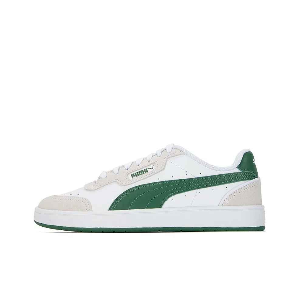 PUMA Court Guard Mix Abrasion Resistant Low top Skateboard Shoes Unisex White Green 387335-06