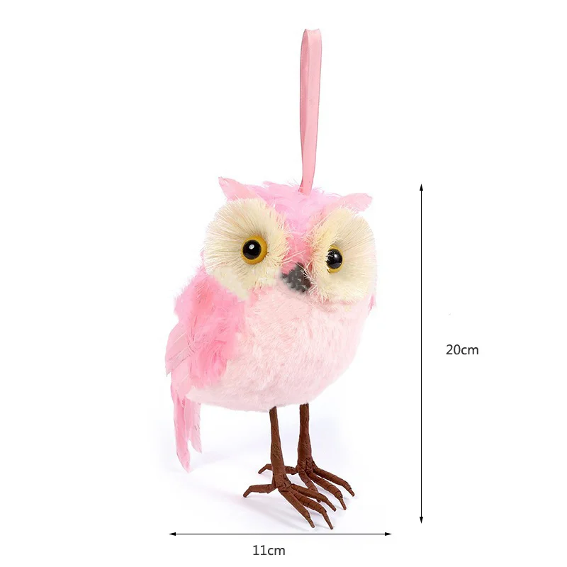 LUSQI Christmas Owl Ornaments Lifelike Snow Owl Decor With Hanging Ribbon For Xmas Tree Home Garden Festival Decorations