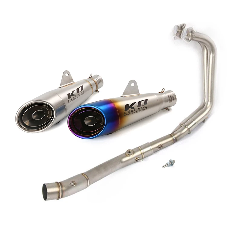 

For Yamaha YZF R3 R25 MT-03 2014-2024 Complete Exhaust System Header Link Pipe 51mm Muffler Silencer Removable DB Killer Escape