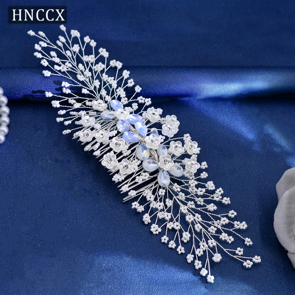 HNCCX Wedding Beaded Hair Comb Bridal Hair Accessories  Elegant Shell Flower Side Hair Comb for Women Girl Headwear CP279