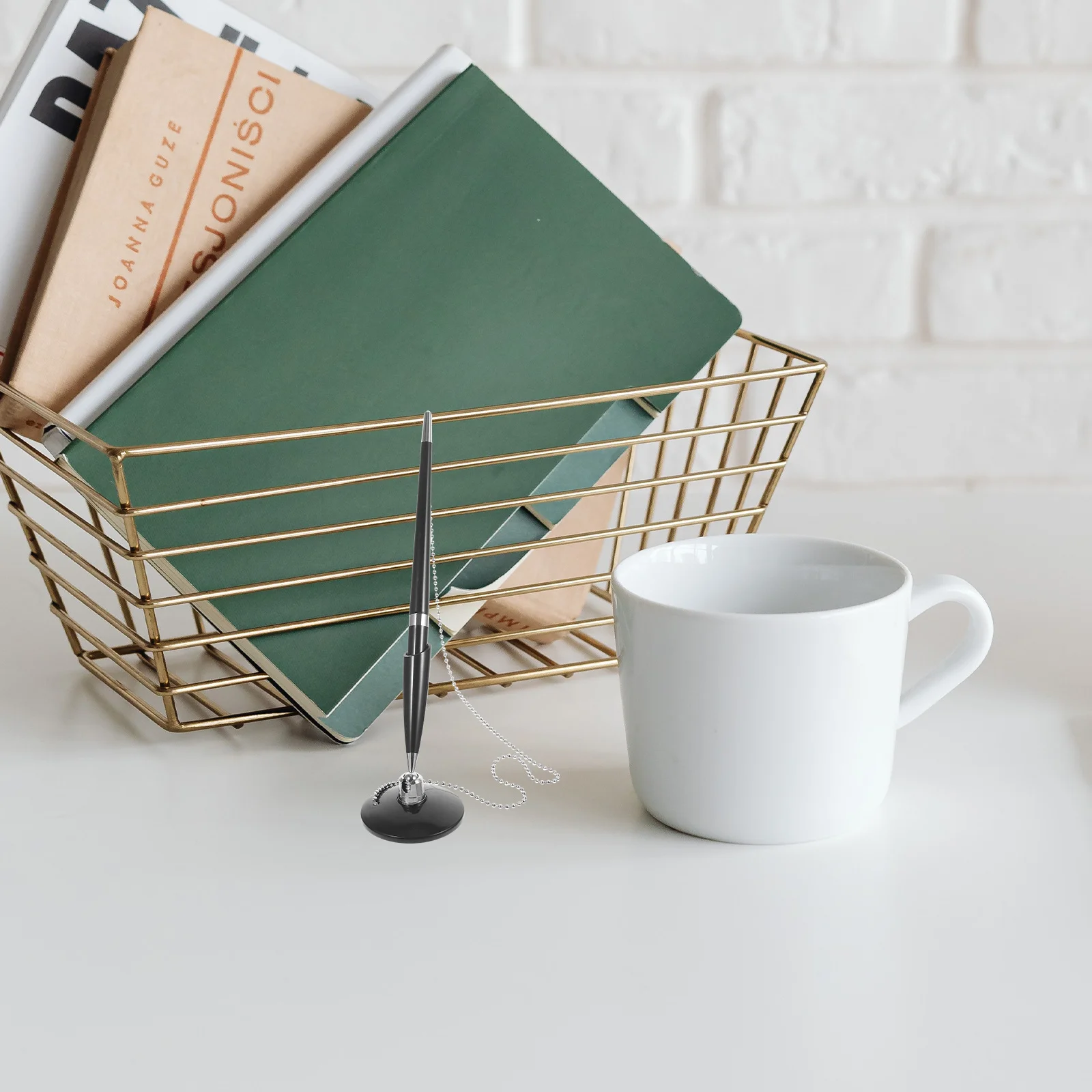 

3pcs Signature Pen Vertical Table Fixed Ballpoint Pen For Office Business Hotel Use Desktop Writing Instrument Stationery Supply