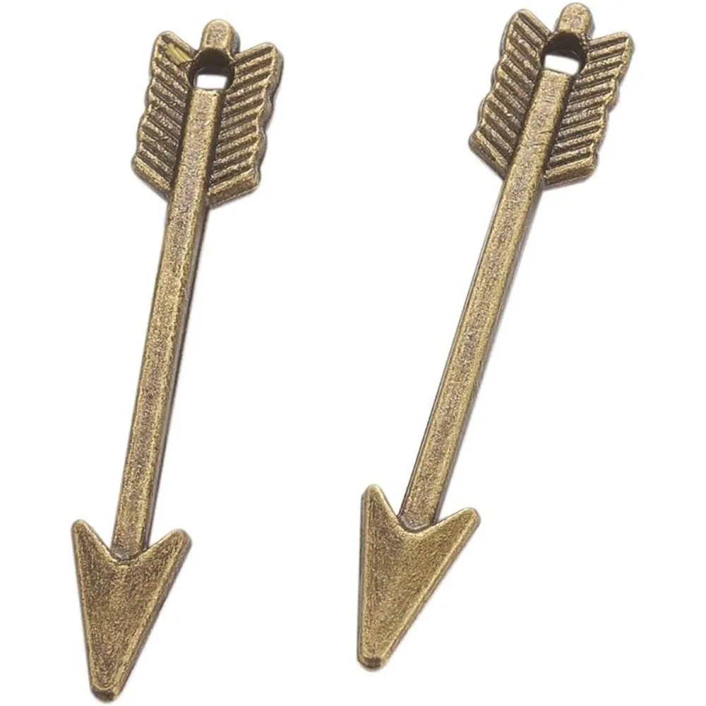 50pcs Antique Bronze Arrow Charms Pendants Metal Alloy Charms for Bracelets Necklace Jewelry Crafts Making Accessories