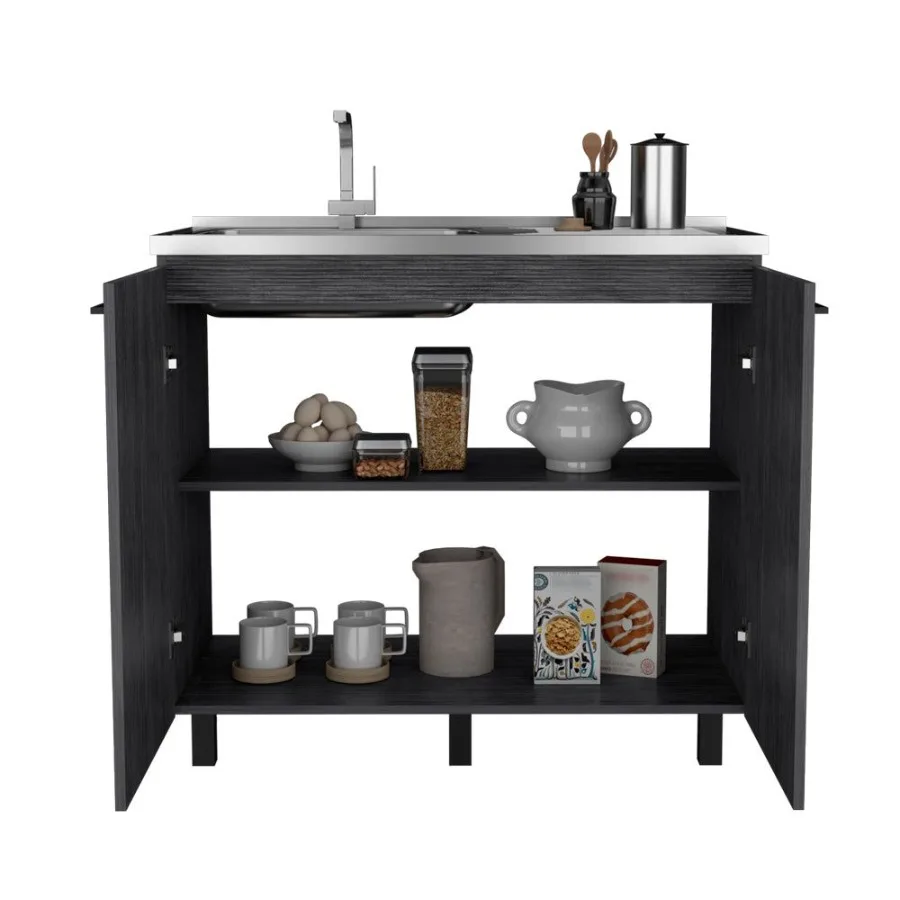 Meuble d'évier utilitaire Burwood Kitchen Chêne fumé