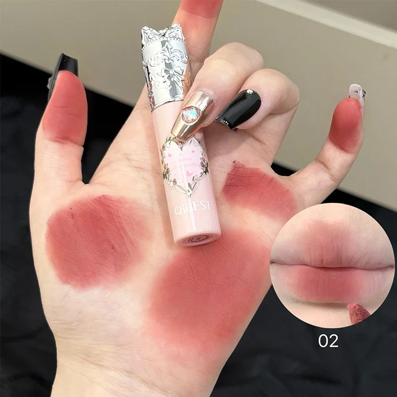 

Qibest 4 Colors Velvet Lip Mud Matte Finish, Skin-Tone Enhancing Lip Tint, Versatile Nude Makeup, Budget-Friendly for Students