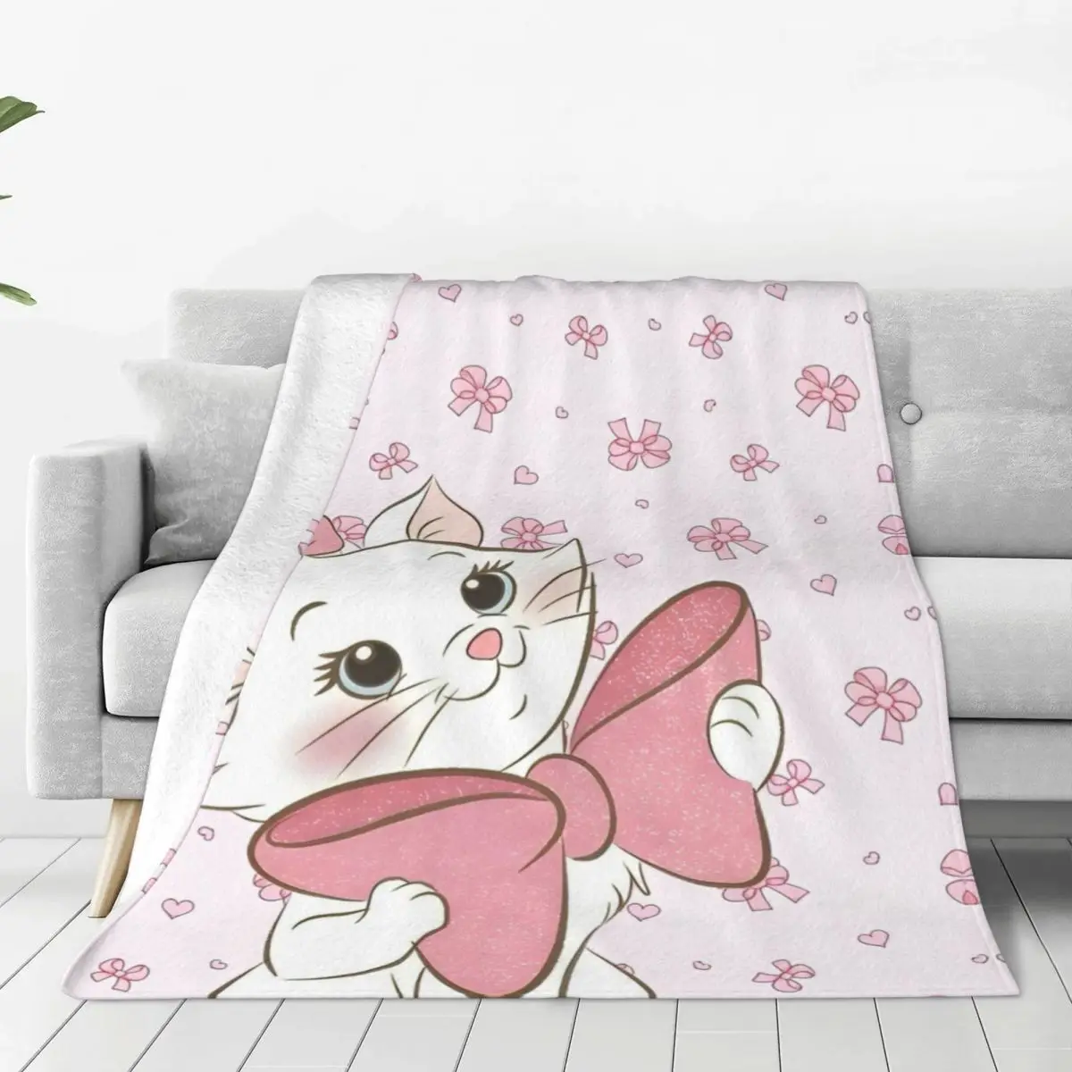 The Aristocats Marie Cat Blankets Animal Super Warm Fluffy Plush Bedding Throws For Children Living Room Flannel Bedspread