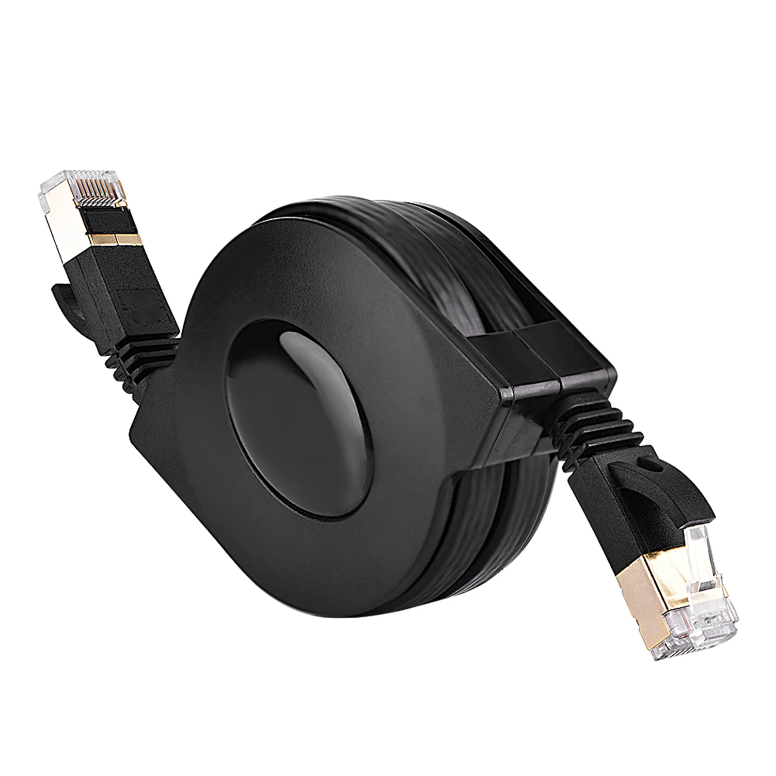 Cavo Ethernet piatto schermato patch retrattile CAT7 RJ45 600 MHz nuovo