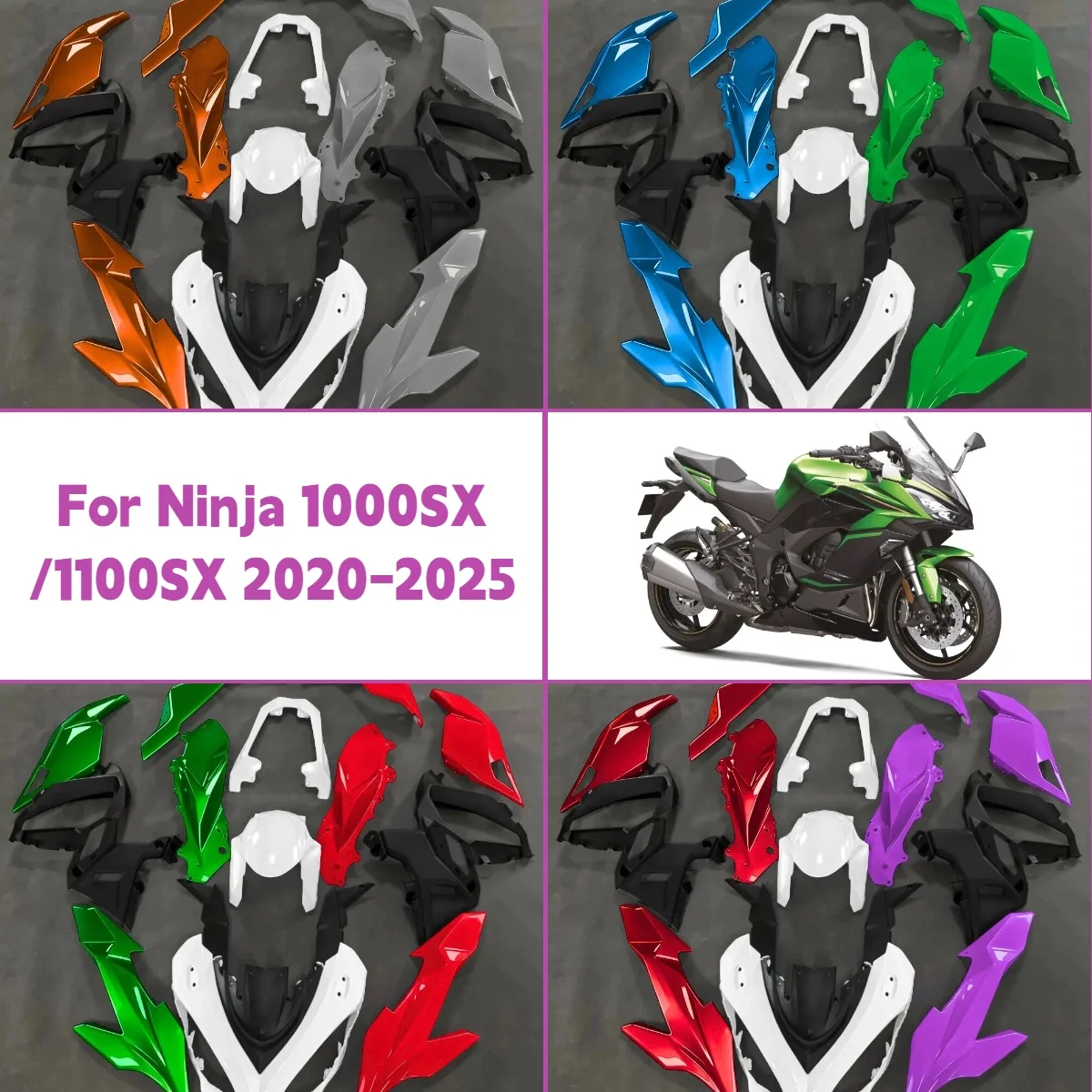 

For 2020-2025 Kawasaki Ninja 1100SX Plastic Injection Molding Custom Fairings Kit 20-25 Ninja1000SX Replacement Fairing Set