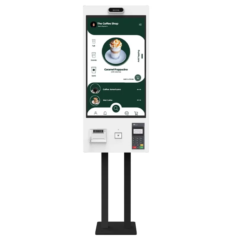 32 Inch Payment Kiosk Android/Win Touch Self Service Order Kiosk in Restaurant Pos Systems Machines With QR Code Scanner