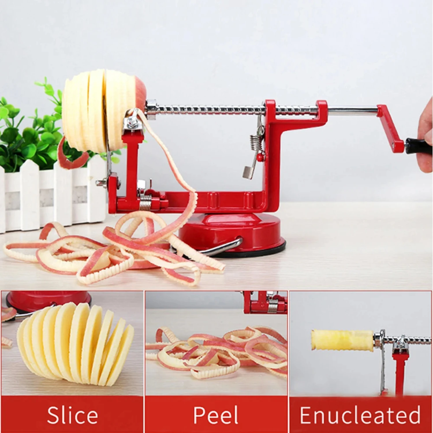 Peeler Hand-cranked Stainless Fruit Peeler Slicing Machine  Fruit Machine Peeled Tool Creative Kitchen Tools Beswood meat slicer