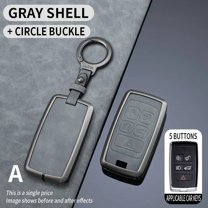 

Car Zinc Alloy Leather Key Case Holder Cover For Land Rover Range Rover Discovery Sport For JAGUAR XE XF XJ F PACE Accessories