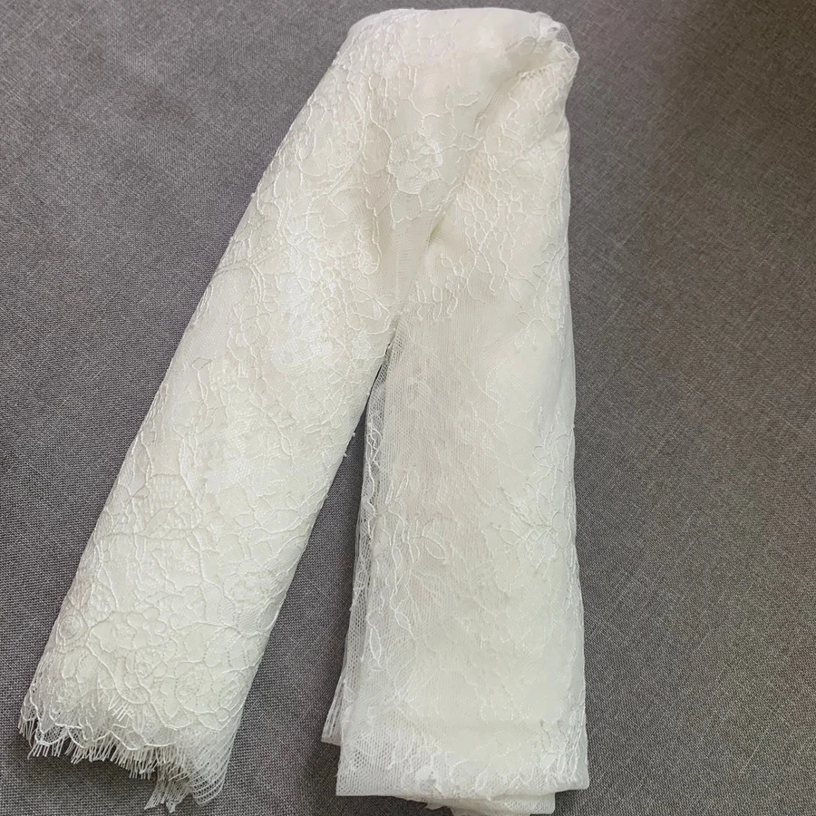 150CM Wide(Height) Subtle High Quality Eyelash Chantilly Lace Fabric DIY Handcraft Lace Material Sewing 3 Meters