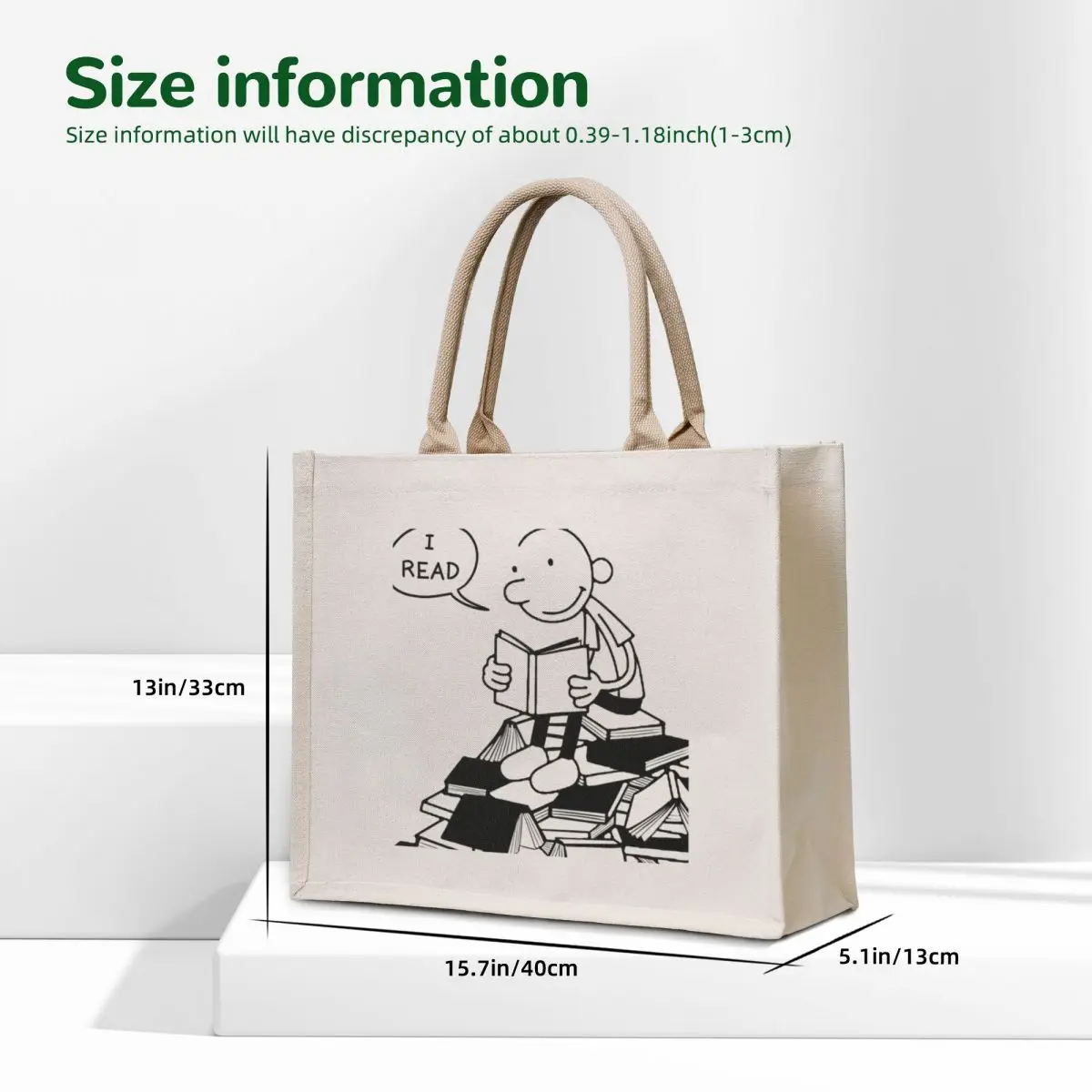 WIMPY KID I READ books Tote Bag Shopper shopping bag logo Women bags