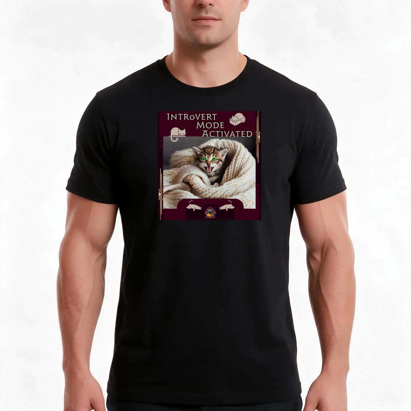 Introvert Mode Activated T-Shirt, Summer Casual Cotton Tee, Oversized Streetwear Tops, Vintage Graphic Print, Unisex Men Women