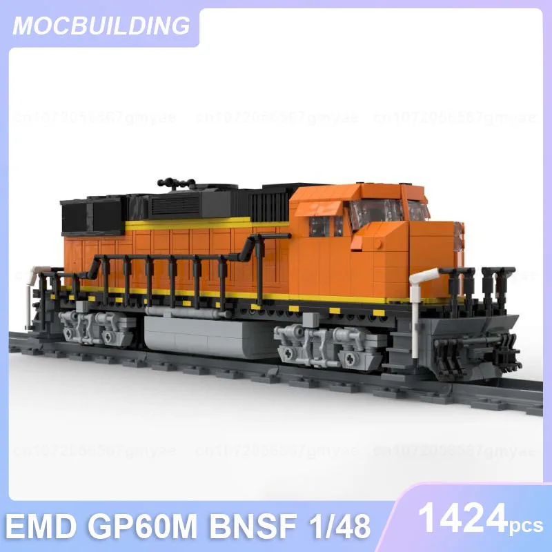 EMD GP60M BNSF & F40PH Amtrak Phase IV with Interior 1/48 O Scale Train Model MOC Building Blocks DIY Assemble Bricks Toys Gifts