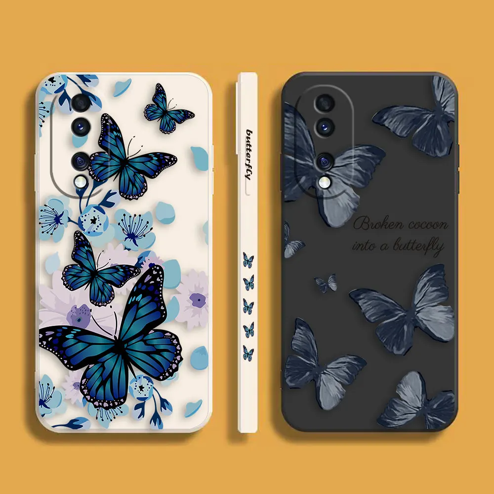 

Beautiful Purple Butterfly Phone Case For Honor X6A 8X 9 9X X9A 10I 10 20 50 70 90 Huawei Y6P Y7 Y7P Y8P Y9 TPU Case Funda Shell