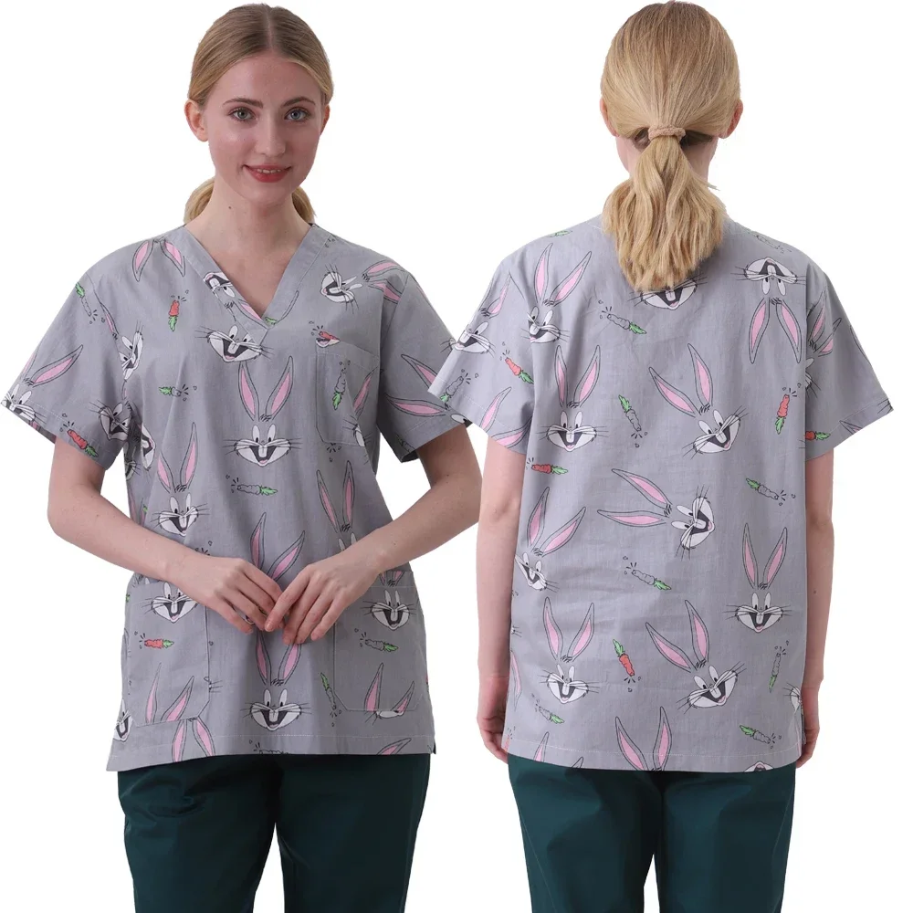 Tops quirúrgicos farmacia enfermería Scrub estampado médico clínica de mascotas mujeres hombres médicos dentista enfermera salón Top Accesorios ropa de trabajo