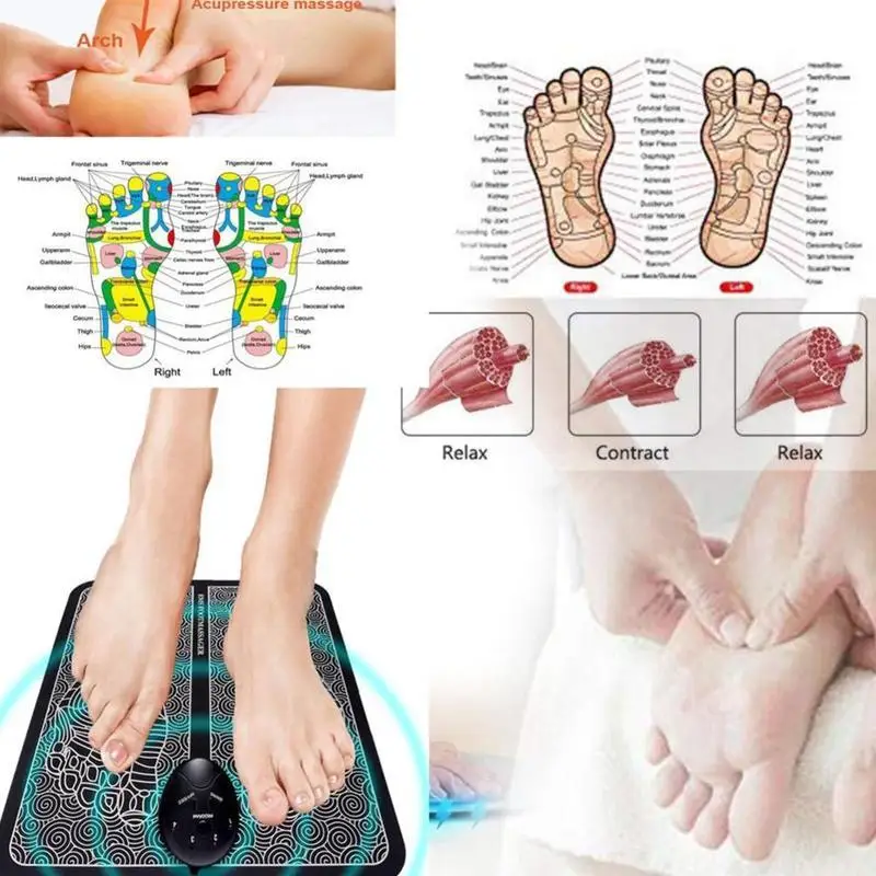 تدليك القدم الكهربائية مع جهاز التحكم عن بعد 8 وضع 19 مستويات حصيرة تدليك قوة EMS مدلك العضلات القدم الكهربائية P4Z6 #3