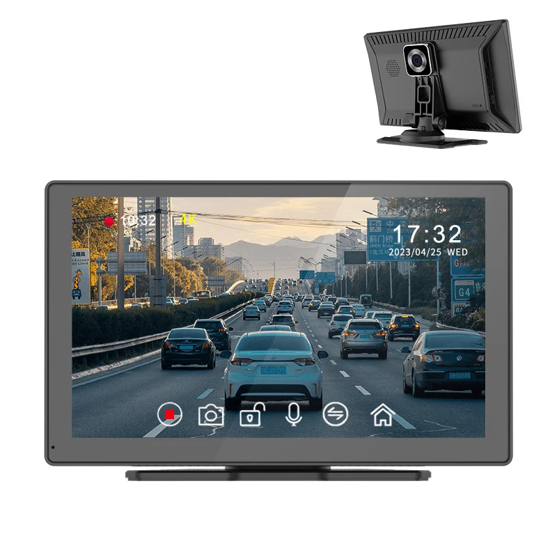 

Android Auto 1080P Wireless Dash Cam with 7 Inch Front Rear Dual Recording Carplay Navigation System USB Connection FM Function