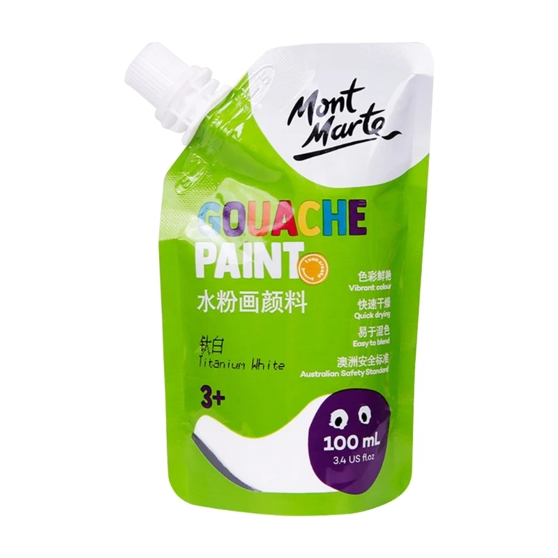 11 màu Gouache Paint 100ml Túi đựng trong túi Màu nước Sắc tố phong phú, không độc hại