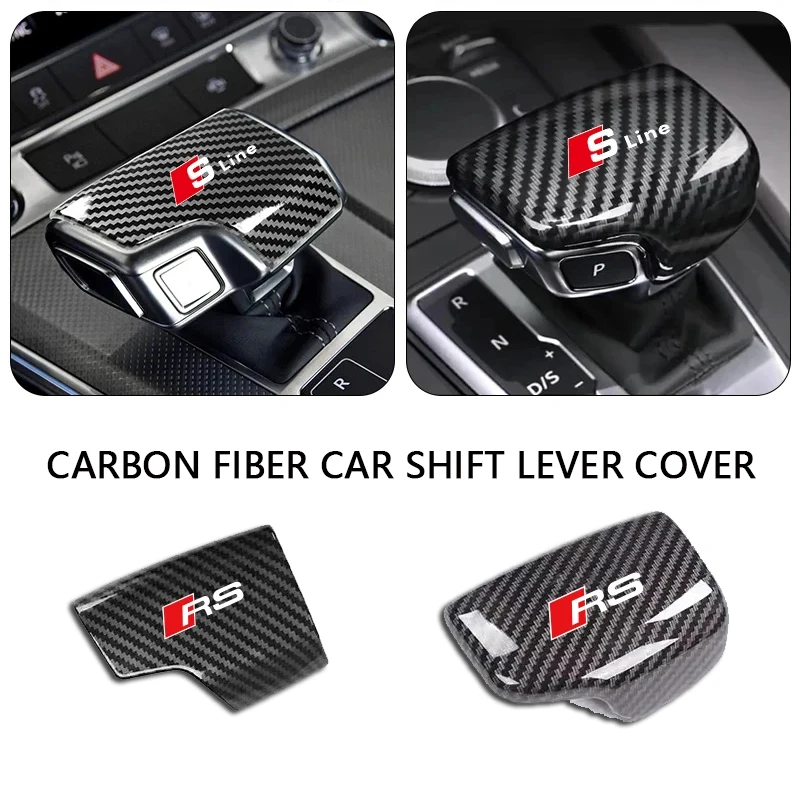 Sline Car Shift Lever Cover Carbon Fiber Stickers Accessories For Audi Quattro A3 A4 A5 A6 A7 A8 Q3 Q5 Q7 A8L S6 S7 S3 Q2L Q5L