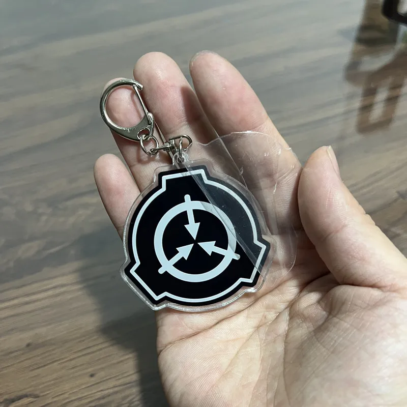 SCP Special Containment Procedures Foundation Logo Anime Acrylic Key Chain Cosplay Keychain Pendant Prop Accessories Xmas Gift