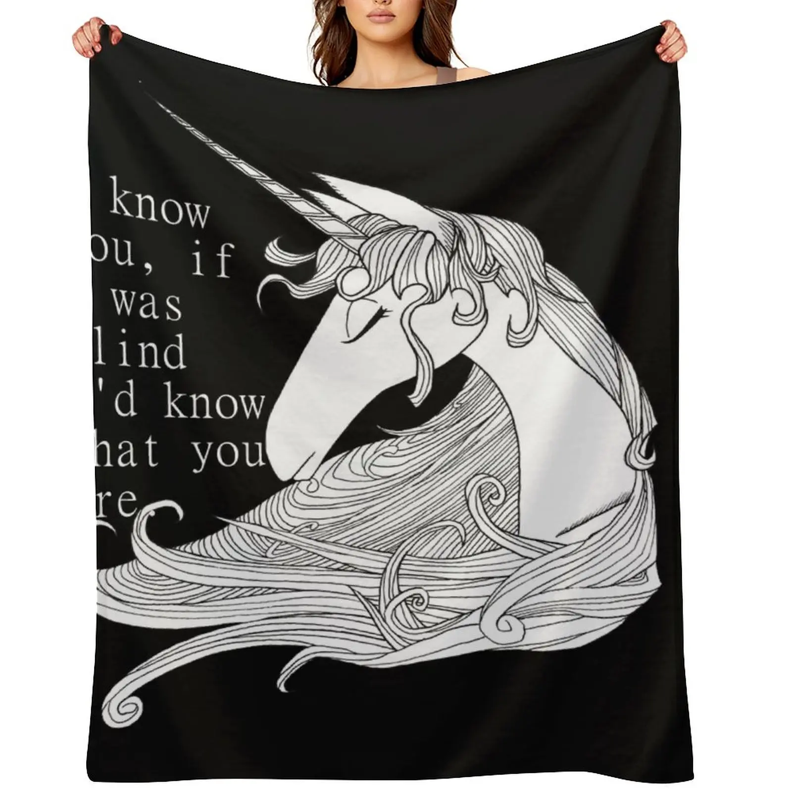 

Unicorn reflection Throw Blanket Vintage funny gift Bed covers Blankets