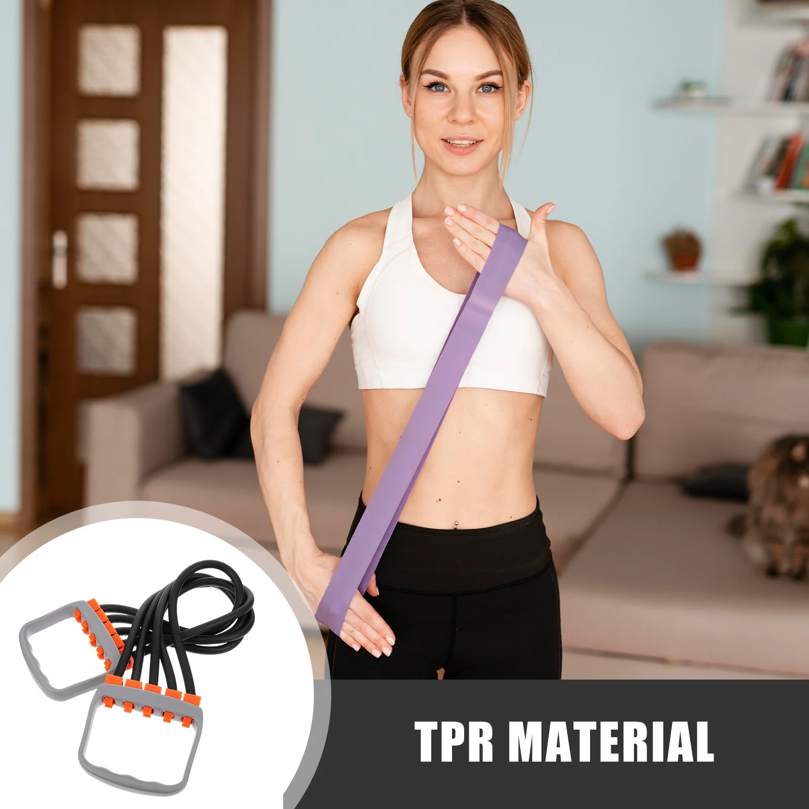 

Chest Expander Workout Exerciser with Non Slip Ergonomic Handle Lightweight Portable Fitness Stretch Band Chest Expander