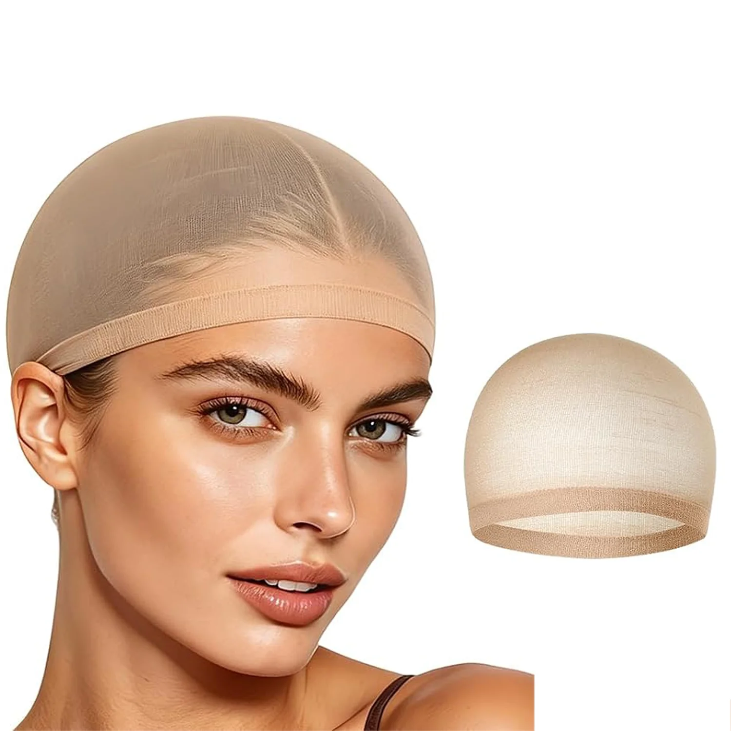 1Pc Skin Colored Wig Caps for Women, Non-Slip Stocking Cap for Lace Front Wig, Funny Party Cosplay Hair Cap Closed-End Hair Nets
