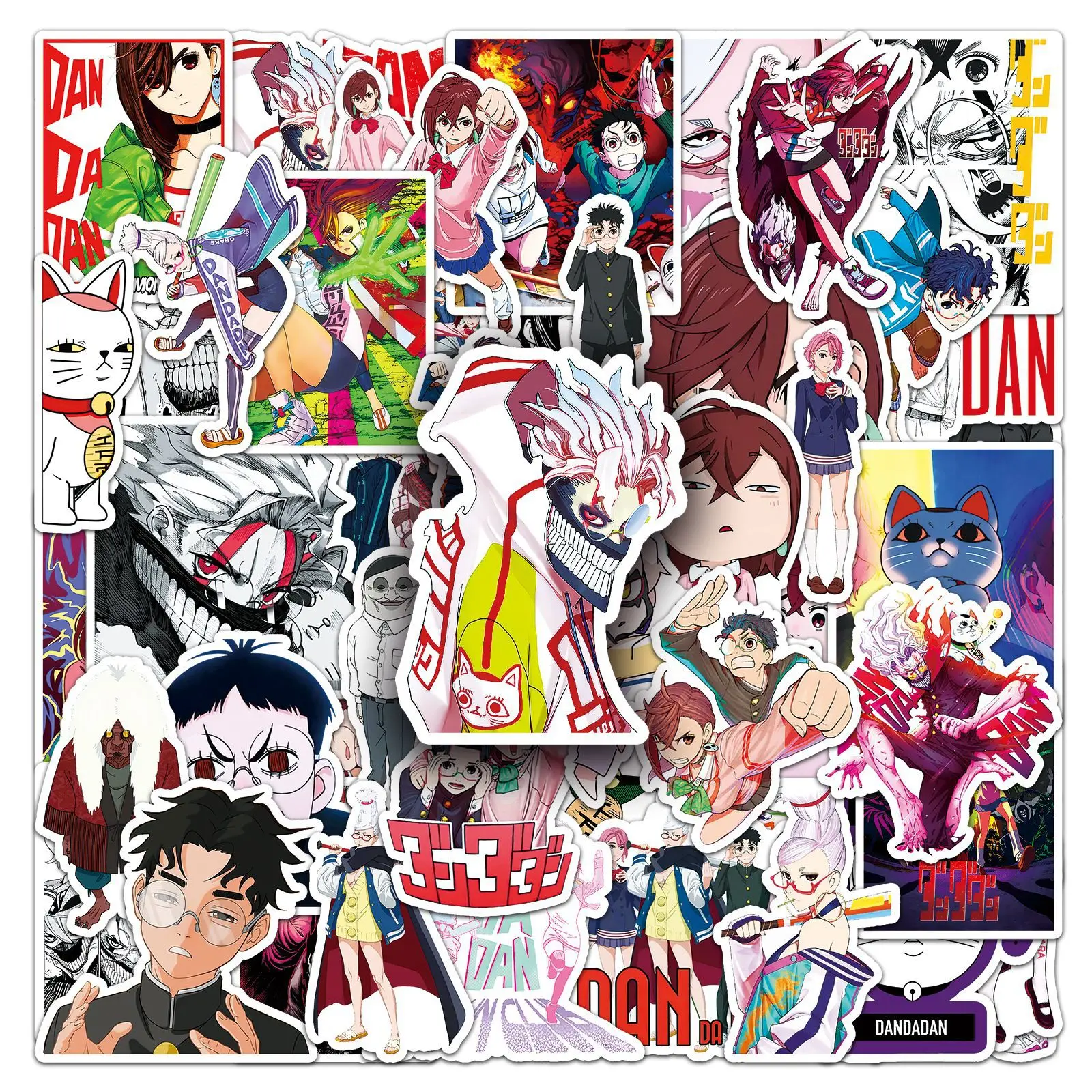 50PCS Cartoon Dandadan Graffiti Stickers Skateboard Fridge Phone Laptop Bike Funny Manga Decals Waterproof DIY Toys Gifts
