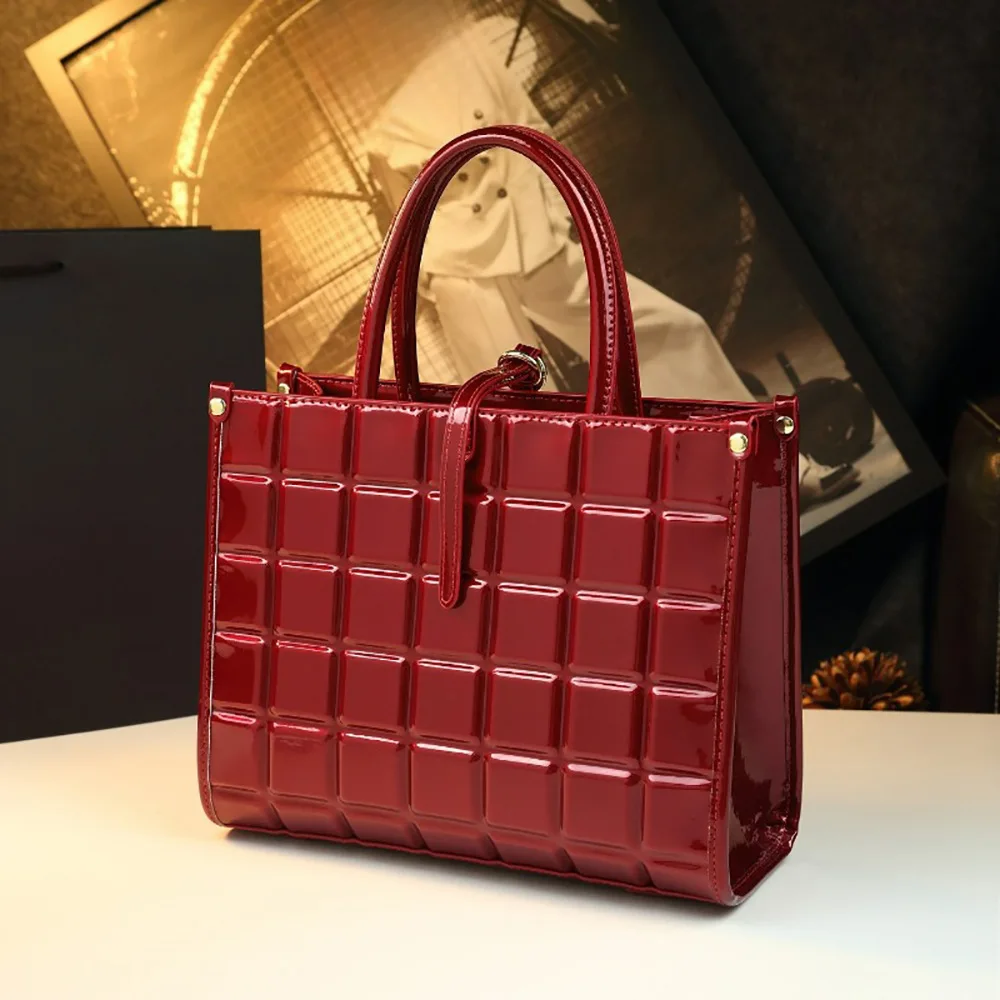 

Women's Solid Color PU Texture Handbag New Simple Style Single Shoulder Crossbody Bag Temperament Tote Bag Mother's Day Gift