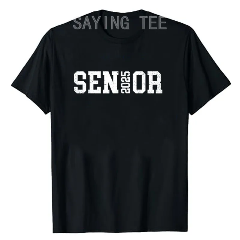 

Senior Class of 2025 Back To School T-Shirt Graduation Gift Humor Funny Letters Printed Graduate Outfits Short Sleeve Saying Tee