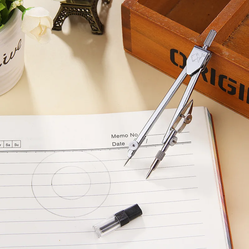 1Set Metal Compass Set Engineering Technology Drawing Instruments Mechanical Drawing Tools for Examination Design geometry set