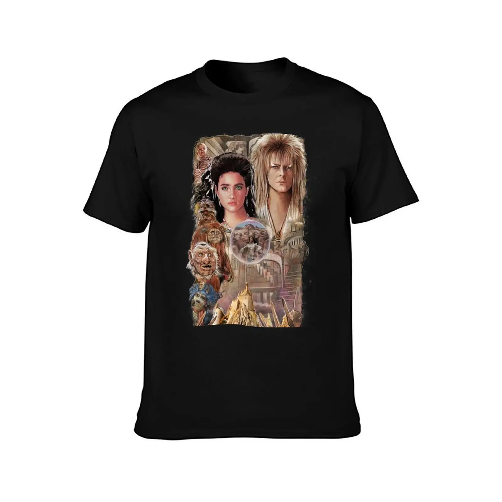 Enter the Labyrinth T-Shirt, Summer Casual Cotton Tee, Oversized Streetwear Tops, Vintage Graphic Print, Loose Fit Short Sleeve