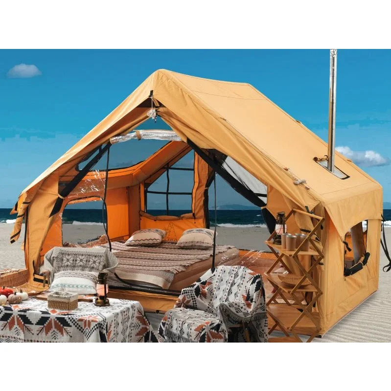 Haute qualité personnalisé 4 saisons luxe grand Camping en plein Air famille Air Camping tente étanche Pvc gonflable Camping tente