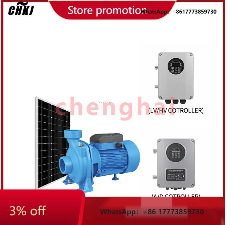 

CHKJ-2025NEWHangge High-Pressure Stainless Steel Brushless AC/DC Solar Water Pump with MPPT Controller for Large Farms