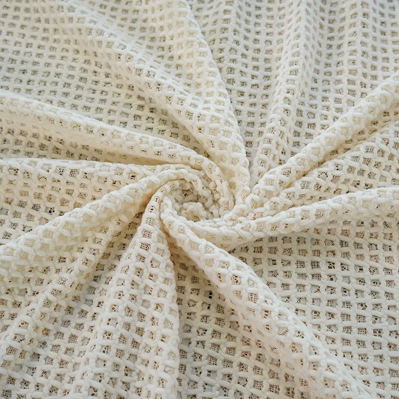 Small Square Embroidered Hollow-out Lace Fabric For Dress Clothing Designer Fabric By The Meter
